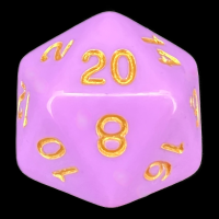 TDSO Pastel Opaque Pink & Gold D20 Dice
