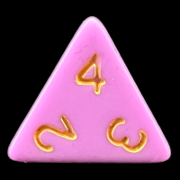TDSO Pastel Opaque Pink & Gold D4 Dice