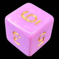 TDSO Pastel Opaque Pink & Gold D6 Dice