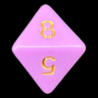 TDSO Pastel Opaque Pink & Gold D8 Dice