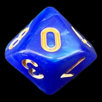 TDSO Pearl Blue & Gold D10 Dice