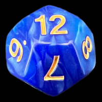 TDSO Pearl Blue & Gold D12 Dice