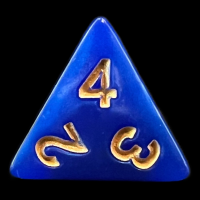 TDSO Pearl Blue & Gold D4 Dice