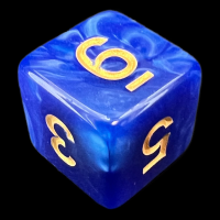 TDSO Pearl Blue & Gold D6 Dice