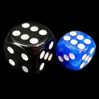 TDSO Pearl Blue & White 12mm D6 Spot Dice