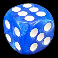 TDSO Pearl Blue & White 16mm D6 Spot Dice