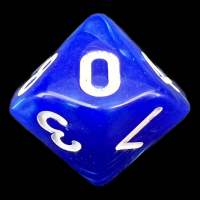 TDSO Pearl Blue & White D10 Dice