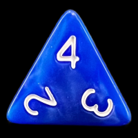 TDSO Pearl Blue & White D4 Dice