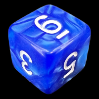 TDSO Pearl Blue & White D6 Dice