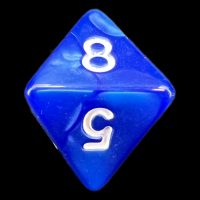 TDSO Pearl Blue & White D8 Dice