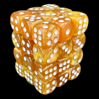 TDSO Pearl Golden & White 36 x D6 Dice Set