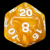 TDSO Pearl Golden & White D20 Dice