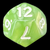 TDSO Pearl Pale Green & White D12 Dice