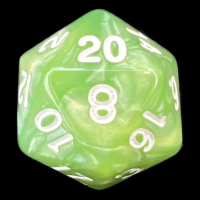 TDSO Pearl Pale Green & White D20 Dice
