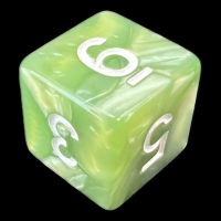 TDSO Pearl Pale Green & White D6 Dice