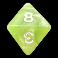 TDSO Pearl Pale Green & White D8 Dice
