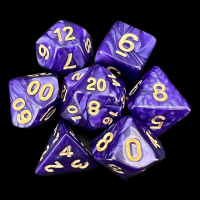 TDSO Pearl Purple & Gold 7 Dice Polyset