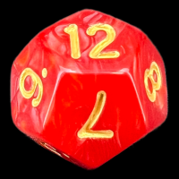 TDSO Pearl Red & Gold D12 Dice