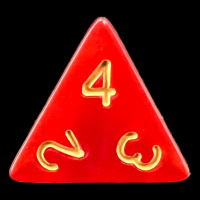 TDSO Pearl Red & Gold D4 Dice