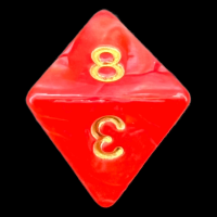 TDSO Pearl Red & Gold D8 Dice