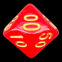 TDSO Pearl Red & Gold Percentile Dice