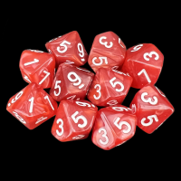 TDSO Pearl Red & White 10 x D10 Dice Set