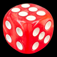 TDSO Pearl Red & White 16mm D6 Spot Dice