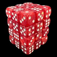 TDSO Pearl Red & White 36 x D6 Dice Set