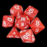 TDSO Pearl Red & White 7 Dice Polyset