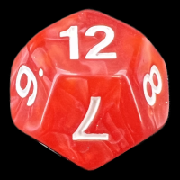 TDSO Pearl Red & White D12 Dice