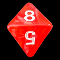 TDSO Pearl Red & White D8 Dice