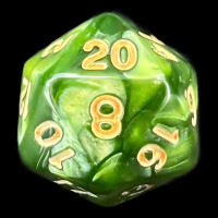 TDSO Pearl Verdant Green & Gold D20 Dice