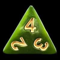 TDSO Pearl Verdant Green & Gold D4 Dice