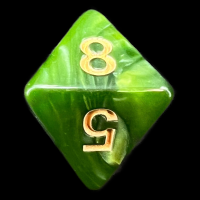TDSO Pearl Verdant Green & Gold D8 Dice