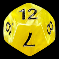 TDSO Pearl Yellow & Black D12 Dice