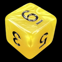 TDSO Pearl Yellow & Black D6 Dice