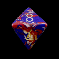 TDSO Multi Fire Synthetic Turquoise with Engraved Numbers 16mm Stone D8 Dice