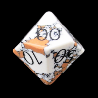 TDSO Turquoise White Synthetic Stone with Engraved Numbers 16mm Percentile Dice