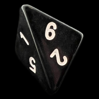 The Dice Lab Opaque Black with White Pyramid D6 Dice