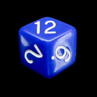 The Dice Lab Opaque Blue & White Rhombic D12 Dice