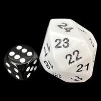 The Dice Lab Opaque White Spindown  / Countdown 42mm D24 Dice