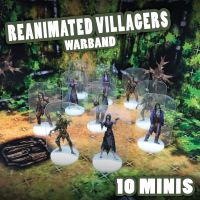  ArcKnight Flat Plastic Miniatures - Reanimated Villagers Warband - 10 Minis