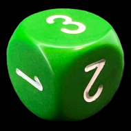 Chessex Opaque Green & White D3 Dice