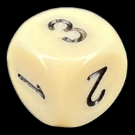 Chessex Opaque Ivory & Black D3 Dice