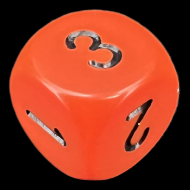 Chessex Opaque Orange & Black D3 Dice