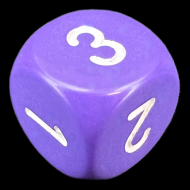 Chessex Opaque Purple & White D3 Dice