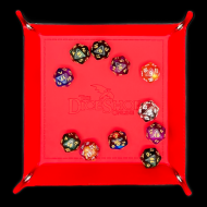 HALF PRICE TDSO Folding Red Square Faux Leather Dice Tray