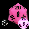 TDSO Silicone Glow In Dark Pink MASSIVE 55mm D20 BOUNCY DICE