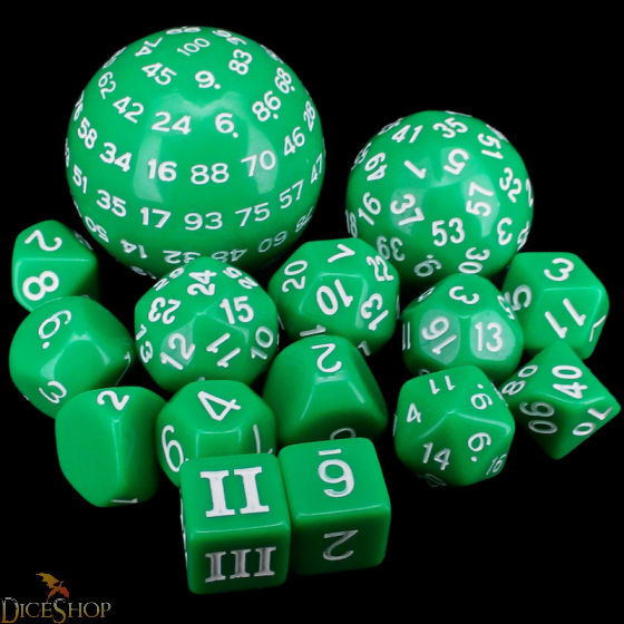 D6 10mm Opaque Hunter Green with White Pips 10pc Dice Set – G2 Collectibles  & Hobbies