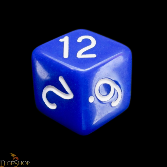 Tessellations Opaque Blue And White Rhombic D12 Dice